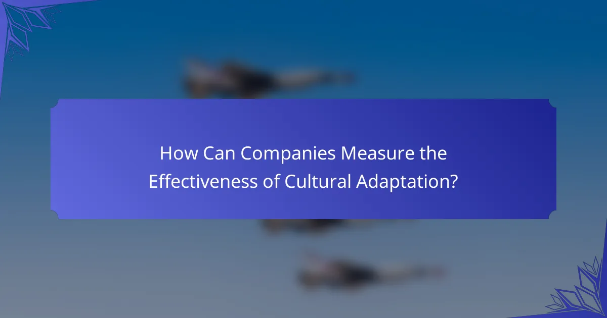 How Can Companies Measure the Effectiveness of Cultural Adaptation?