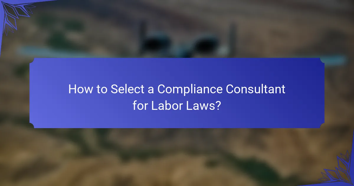 How to Select a Compliance Consultant for Labor Laws?