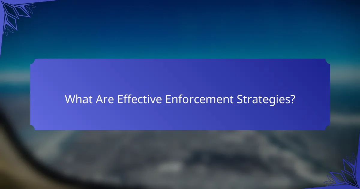What Are Effective Enforcement Strategies?