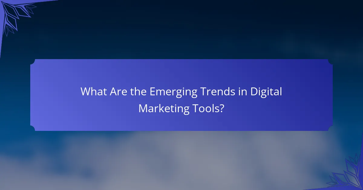 What Are the Emerging Trends in Digital Marketing Tools?