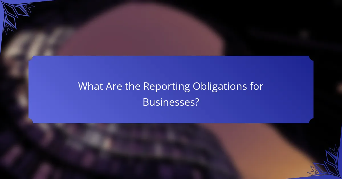What Are the Reporting Obligations for Businesses?