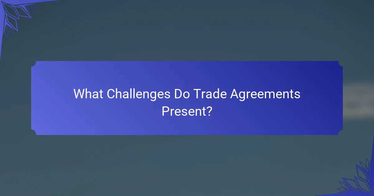 What Challenges Do Trade Agreements Present?